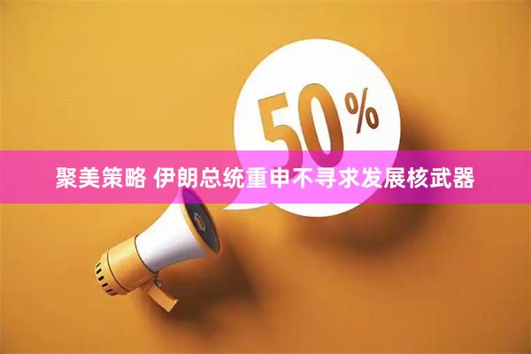 聚美策略 伊朗总统重申不寻求发展核武器
